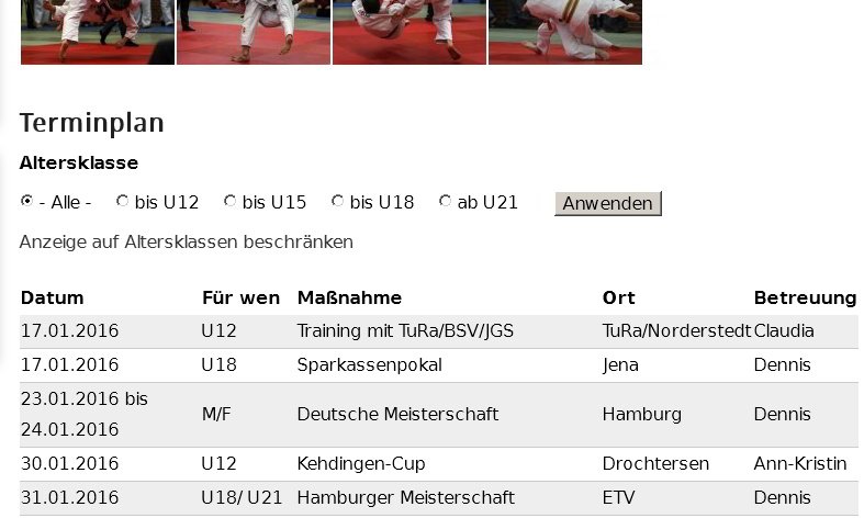 Screenshot Terminplan