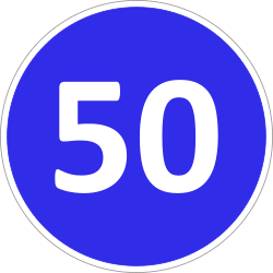 Schild Mindestgeschwindigkeit 50
