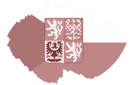 Karte Tchechische Republik in Flaggenfarben